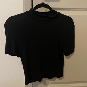 Aritzia Babaton mock neck ribbed shirt